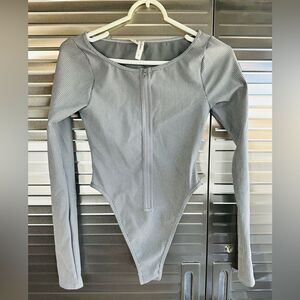 For Love & Lemons Gray Bodysuit Small NWT